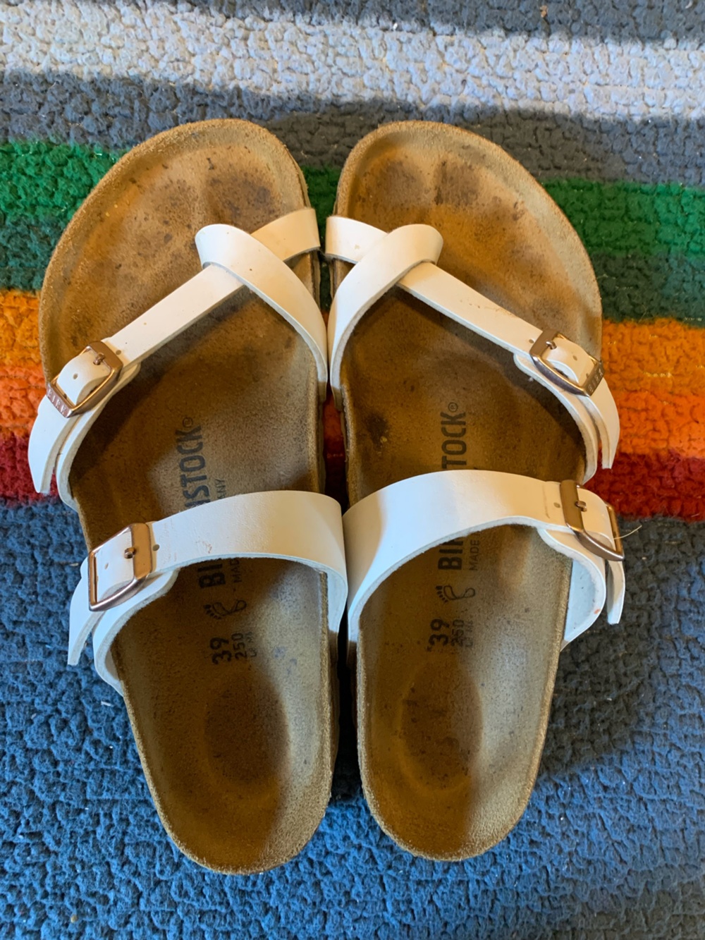 Birkenstock White Adjustable Two-Strap Women’s Sandals